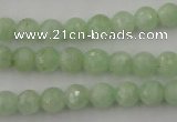 CPR112 15.5 inches 8mm faceted round natural prehnite beads wholesale