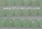 CPR114 15.5 inches 12mm faceted round natural prehnite beads wholesale