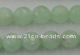 CPR115 15.5 inches 14mm faceted round natural prehnite beads wholesale