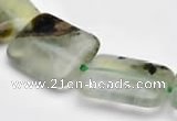 CPR14 A- grade 13*18mm rectangle natural Prehnite gemstone beads