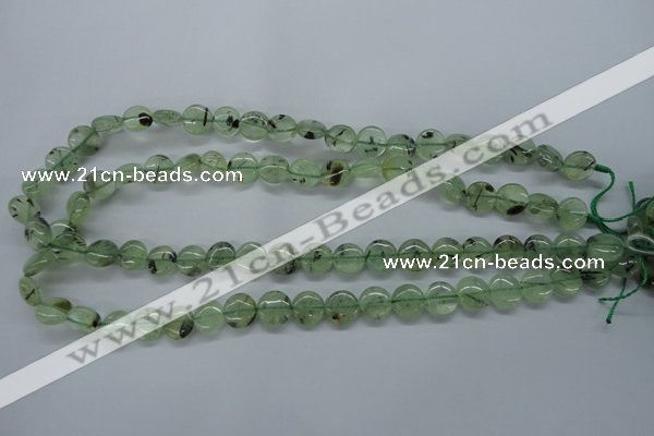 CPR212 15.5 inches 12mm flat round natural prehnite beads wholesale