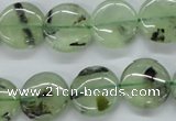 CPR214 15.5 inches 16mm flat round natural prehnite beads wholesale