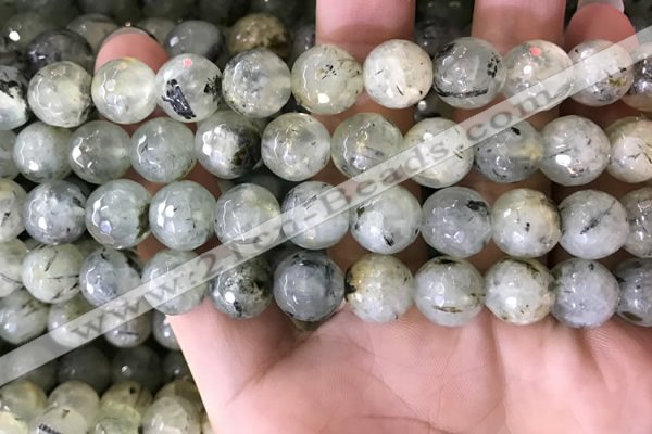 CPR353 15.5 inches 11mm faceted round prehnite beads wholesale