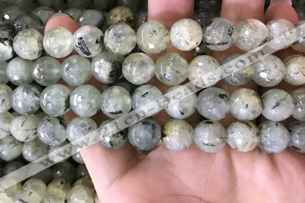 CPR354 15.5 inches 13mm faceted round prehnite beads wholesale