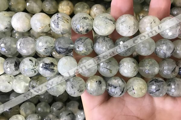 CPR355 15.5 inches 14mm faceted round prehnite beads wholesale