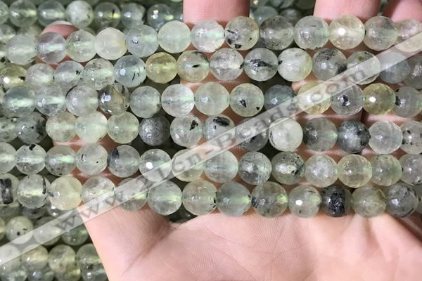 CPR358 15.5 inches 8mm faceted round prehnite beads wholesale