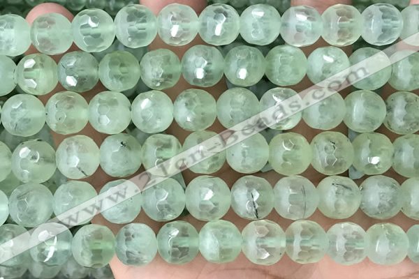 CPR368 15.5 inches 12mm faceted round prehnite gemstone beads