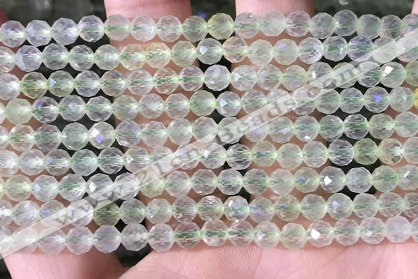 CPR375 15.5 inches 5mm faceted nuggets prehnite gemstone beads