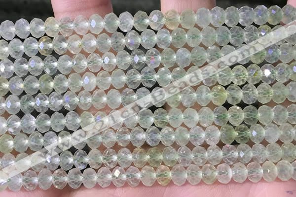 CPR380 15.5 inches 4*6mm faceted rondelle prehnite gemstone beads