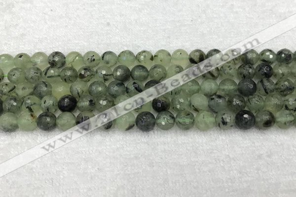 CPR405 15.5 inches 6mm faceted round prehnite beads wholesale