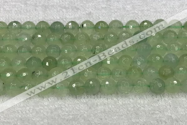 CPR417 15.5 inches 10mm faceted round natural prehnite beads