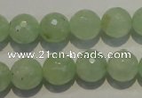 CPR54 15.5 inches 12mm faceted round natural prehnite beads