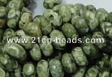 CPS02 15.5 inches 6*10mm rondelle green peacock stone beads wholesale