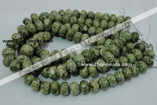 CPS03 15.5 inches 13*18mm rondelle green peacock stone beads wholesale