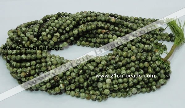 CPS04 15.5 inches 6mm round green peacock stone beads wholesale