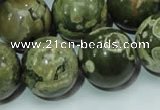 CPS09 15.5 inches 20mm round green peacock stone beads wholesale