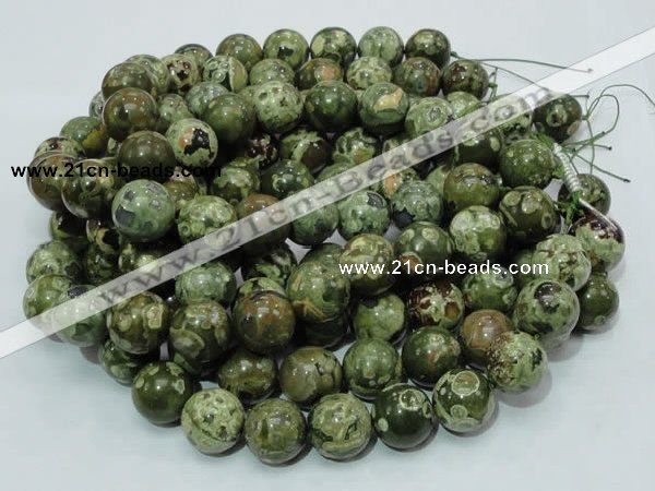 CPS09 15.5 inches 20mm round green peacock stone beads wholesale