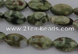 CPS136 15.5 inches 6*12mm marquise green peacock stone beads