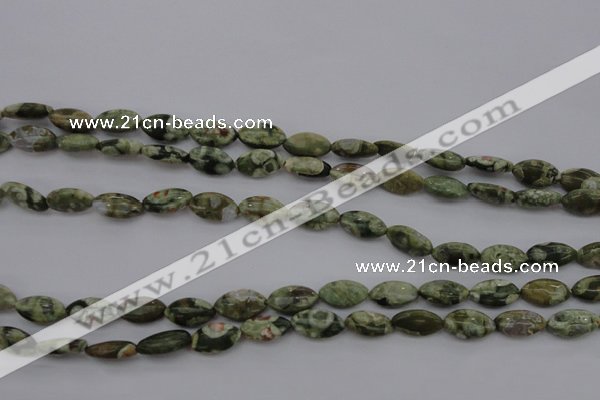 CPS136 15.5 inches 6*12mm marquise green peacock stone beads