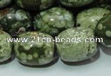 CPS16 15.5 inches 16*20mm egg-shaped green peacock stone beads