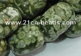 CPS17 15.5 inches 18*24mm egg-shaped green peacock stone beads