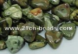 CPS31 15.5 inches 12*12mm triangle green peacock stone beads