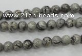 CPT102 15.5 inches 6mm round grey picture jasper beads