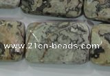 CPT131 15.5 inches 20*30mm faceted rectangle grey picture jasper beads