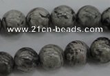 CPT188 15.5 inches 8mm round grey picture jasper beads wholesale