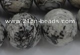 CPT191 15.5 inches 16mm round grey picture jasper beads wholesale