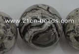 CPT193 15.5 inches 20mm round grey picture jasper beads wholesale