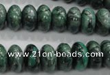 CPT200 15.5 inches 8*14mm rondelle green picture jasper beads