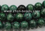 CPT206 15.5 inches 10mm round green picture jasper beads