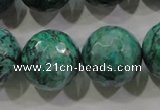 CPT220 15.5 inches 20mm faceted round green picture jasper beads