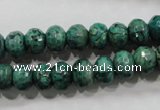 CPT223 15.5 inches 6*10mm faceted rondelle green picture jasper beads