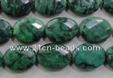 CPT238 15.5 inches 12*16mm faceted oval green picture jasper beads