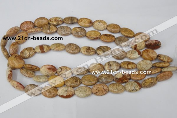 CPT251 15.5 inches 13*18mm oval picture jasper beads wholesale