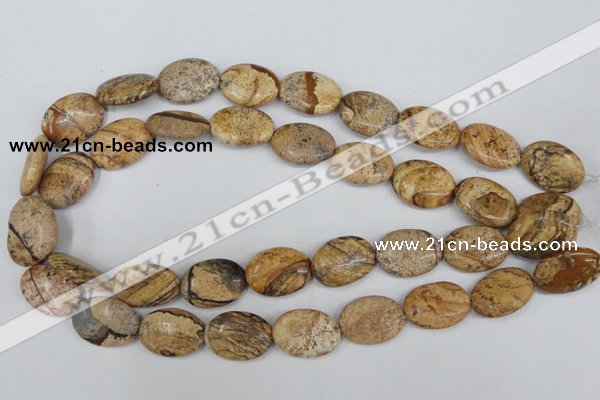 CPT252 15.5 inches 15*20mm oval picture jasper beads wholesale