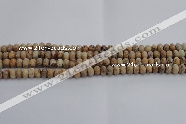 CPT270 15.5 inches 5*8mm rondelle picture jasper beads wholesale
