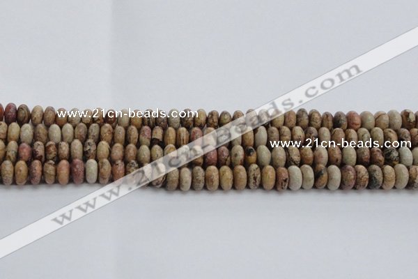 CPT271 15.5 inches 6*10mm rondelle picture jasper beads wholesale