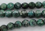 CPT303 15.5 inches 6mm faceted round green picture jasper beads