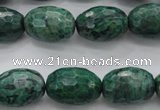 CPT305 15.5 inches 13*18mm faceted rice green picture jasper beads