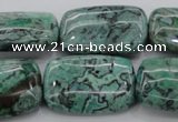 CPT315 15.5 inches 20*30mm rectangle green picture jasper beads