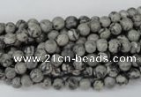 CPT351 15.5 inches 4mm round grey picture jasper beads wholesale