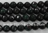 CPT402 15.5 inches 8mm faceted round green picture jasper beads