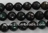 CPT403 15.5 inches 10mm faceted round green picture jasper beads