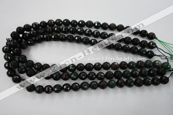 CPT403 15.5 inches 10mm faceted round green picture jasper beads