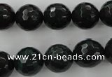 CPT405 15.5 inches 14mm faceted round green picture jasper beads