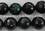 CPT406 15.5 inches 16mm faceted round green picture jasper beads