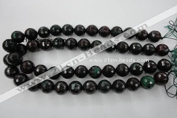 CPT406 15.5 inches 16mm faceted round green picture jasper beads